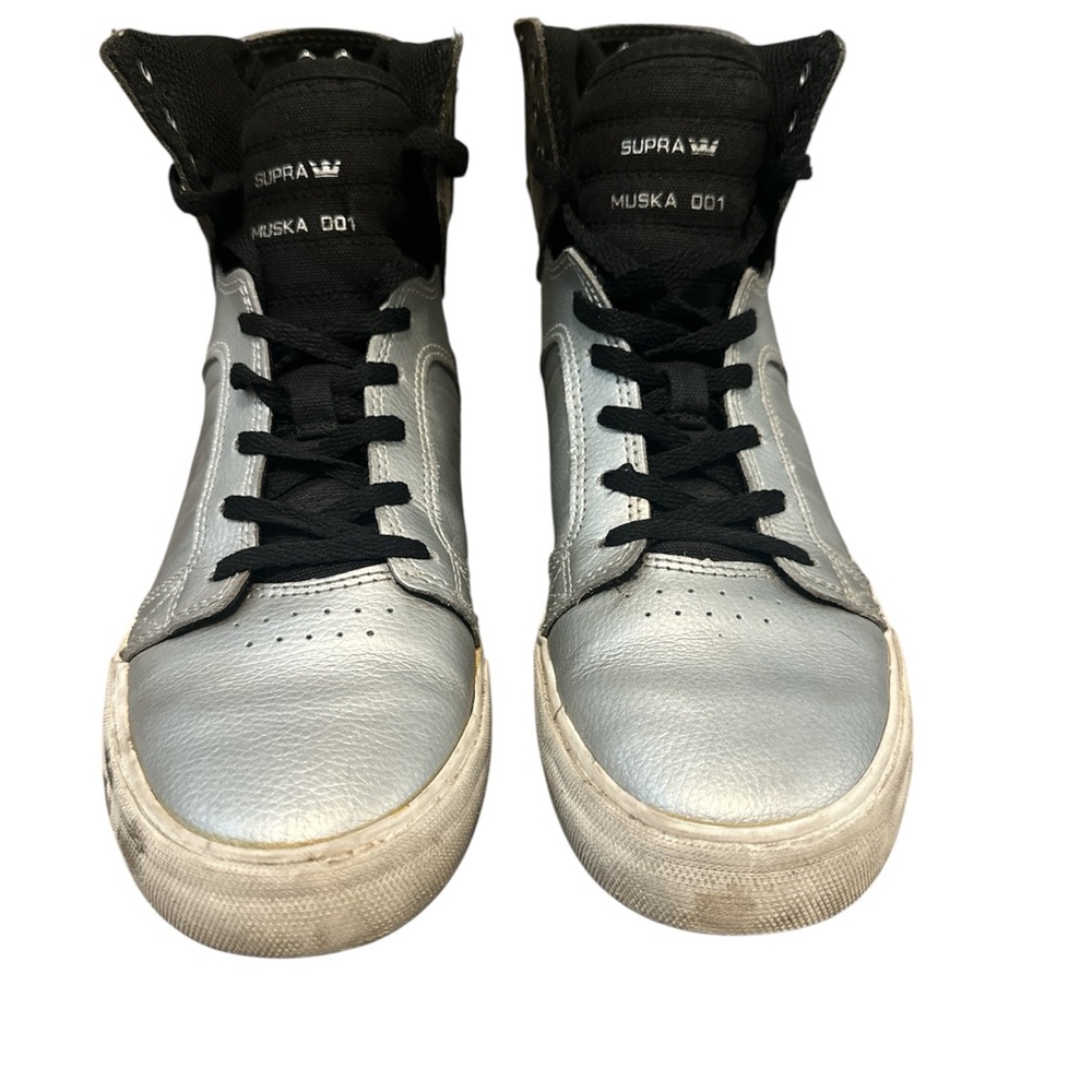 Boys Supra Muska 001 Silver High Top Sneakers